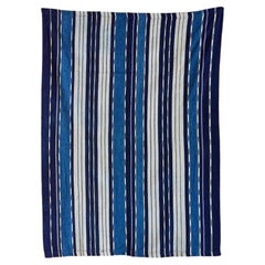 Vintage Guro Chief’s Cloth Textile in Blue with Ikat Pattering, Nigeria, 1960s