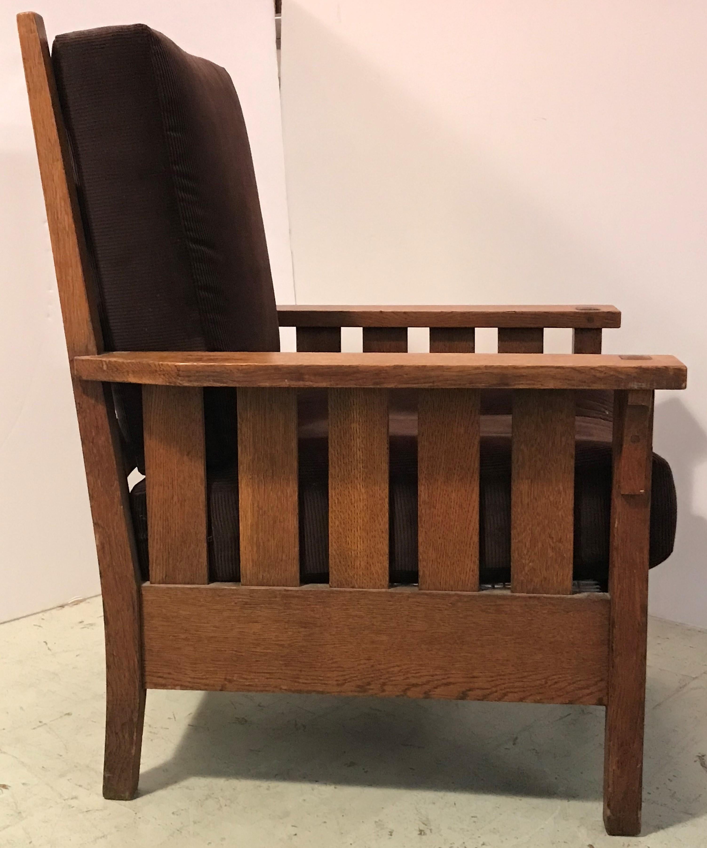 Mission Vintage Gustav Stickley Morris Chair For Sale