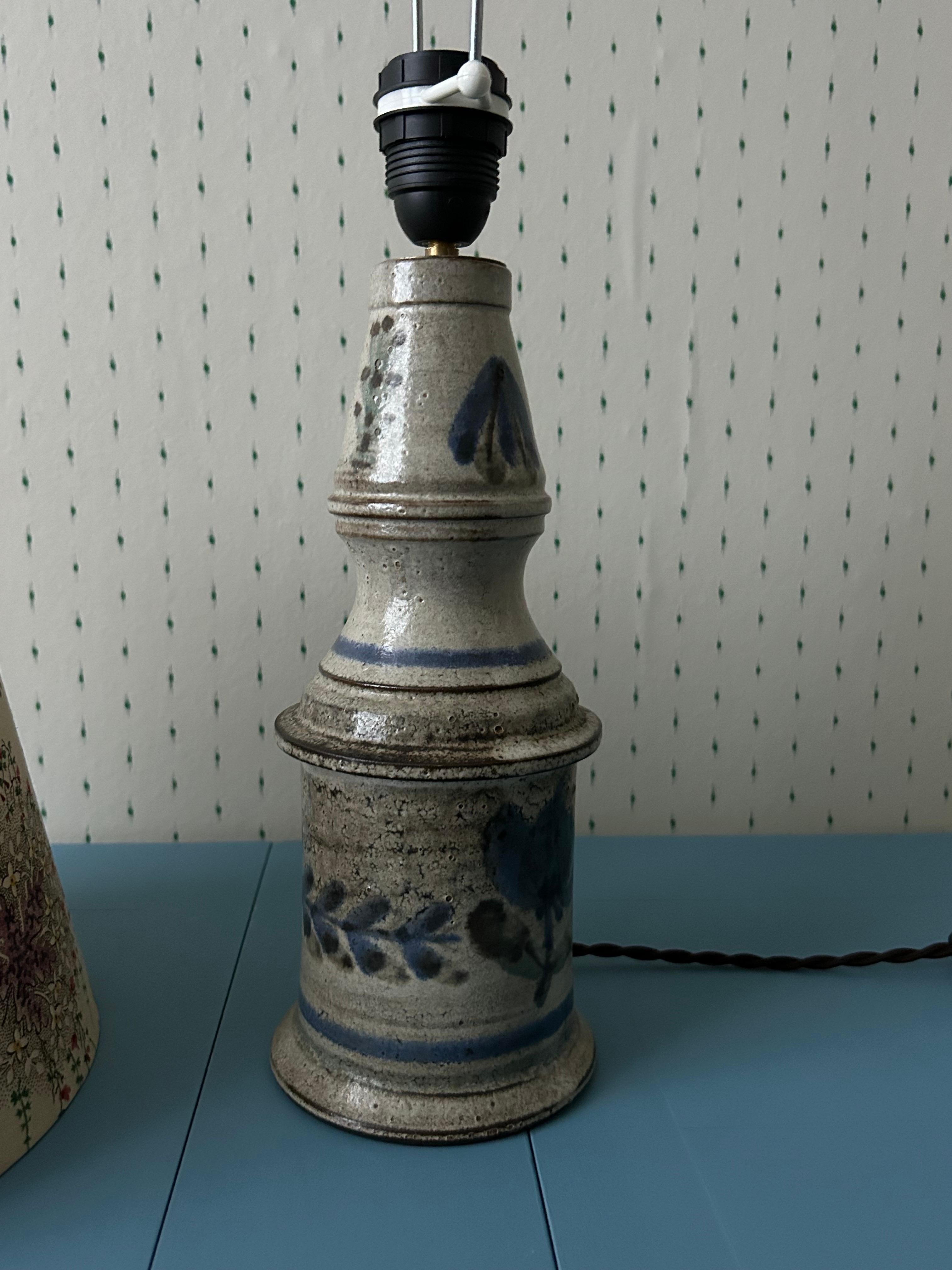 Lampe de table vintage Gustave Reynaud en céramique avec abat-jour personnalisé, France, années 1950 en vente 2
