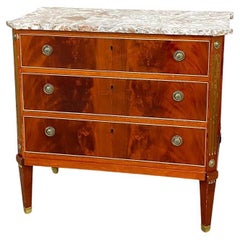 Vintage Gustavian Chest of Drawers with Marble, 1950s