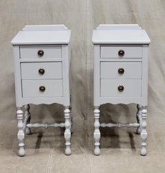 Vintage Gustavian Gray Nightstands - a Pair