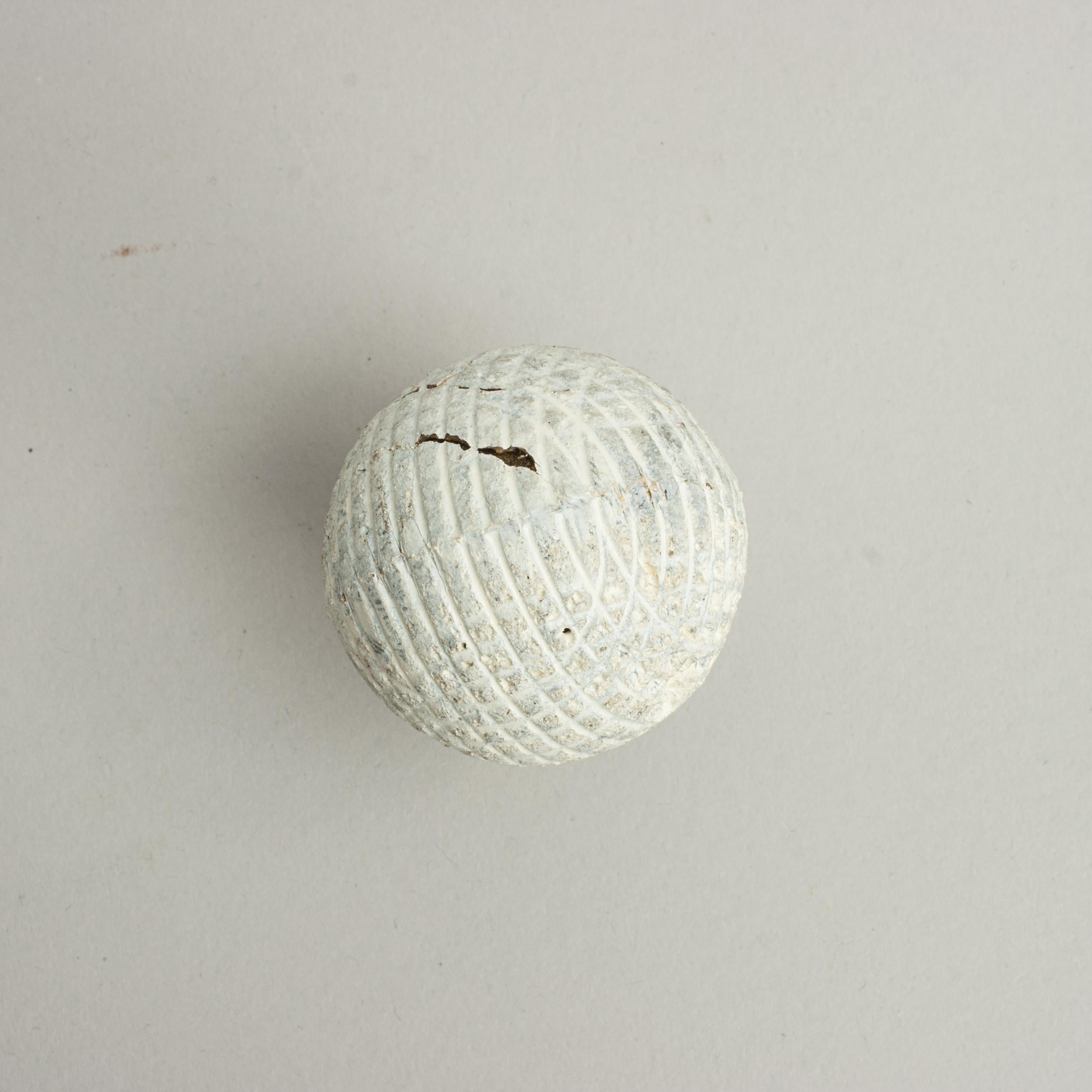 Vintage Gutty, Mesh Pattern Golf Ball For Sale 1