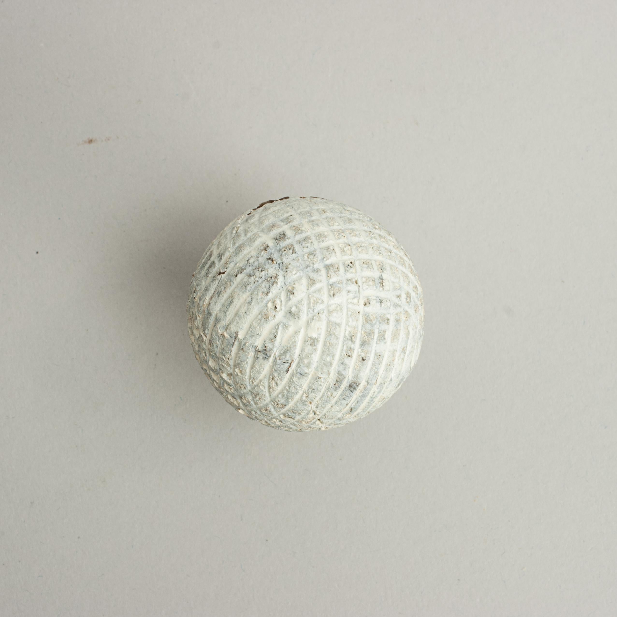 Vintage Gutty, Mesh Pattern Golf Ball For Sale 2