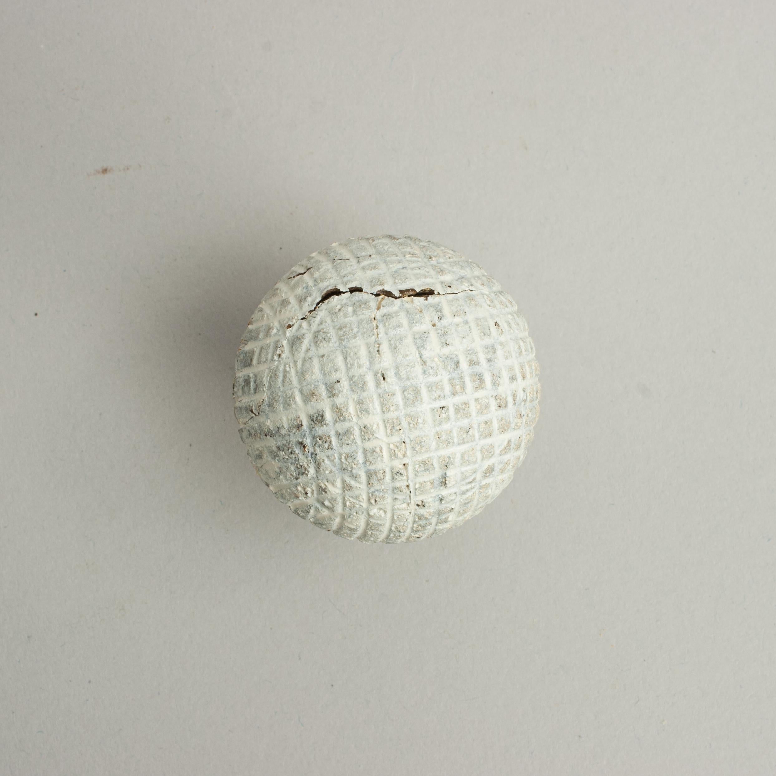 British Vintage Gutty, Mesh Pattern Golf Ball For Sale