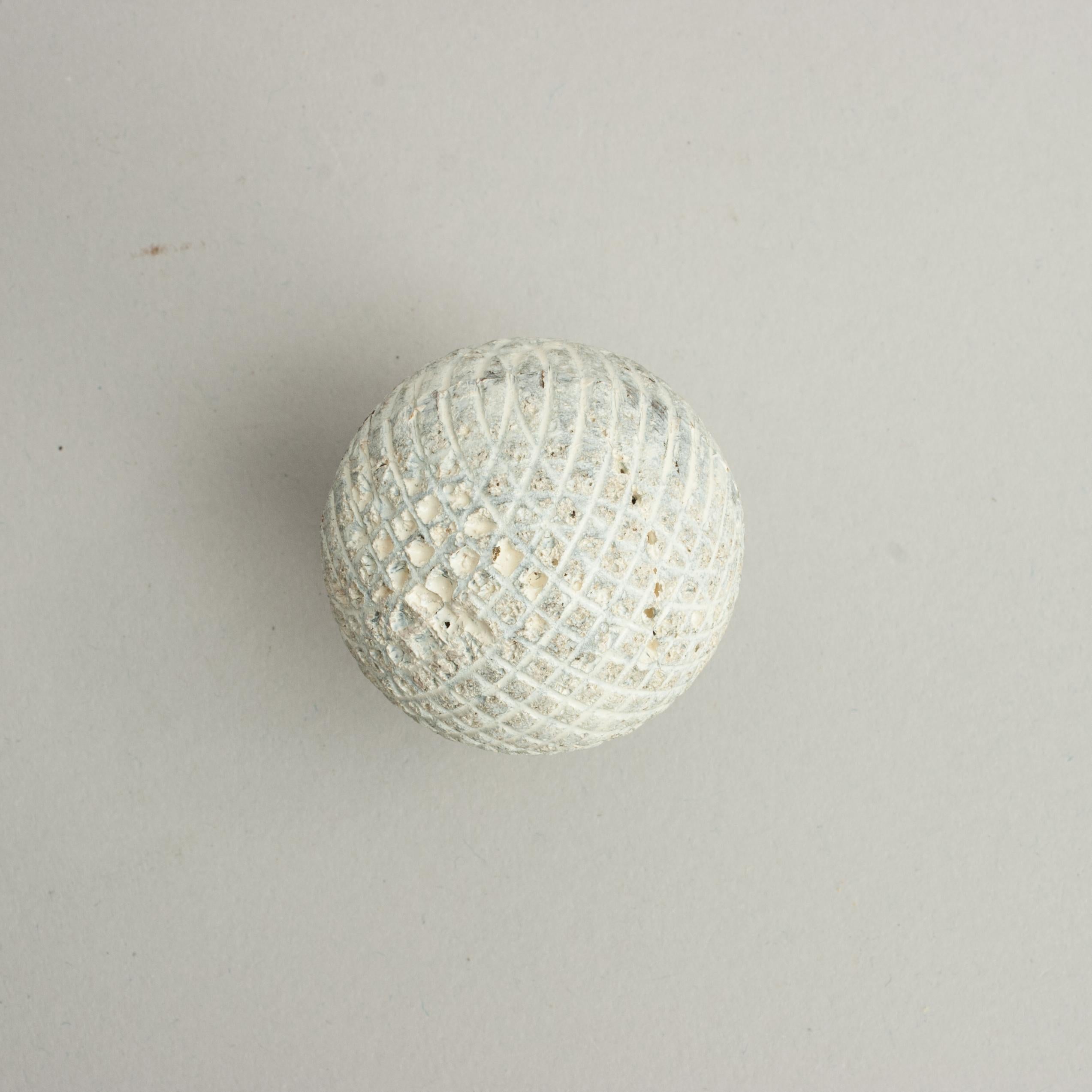 20th Century Vintage Gutty, Mesh Pattern Golf Ball For Sale