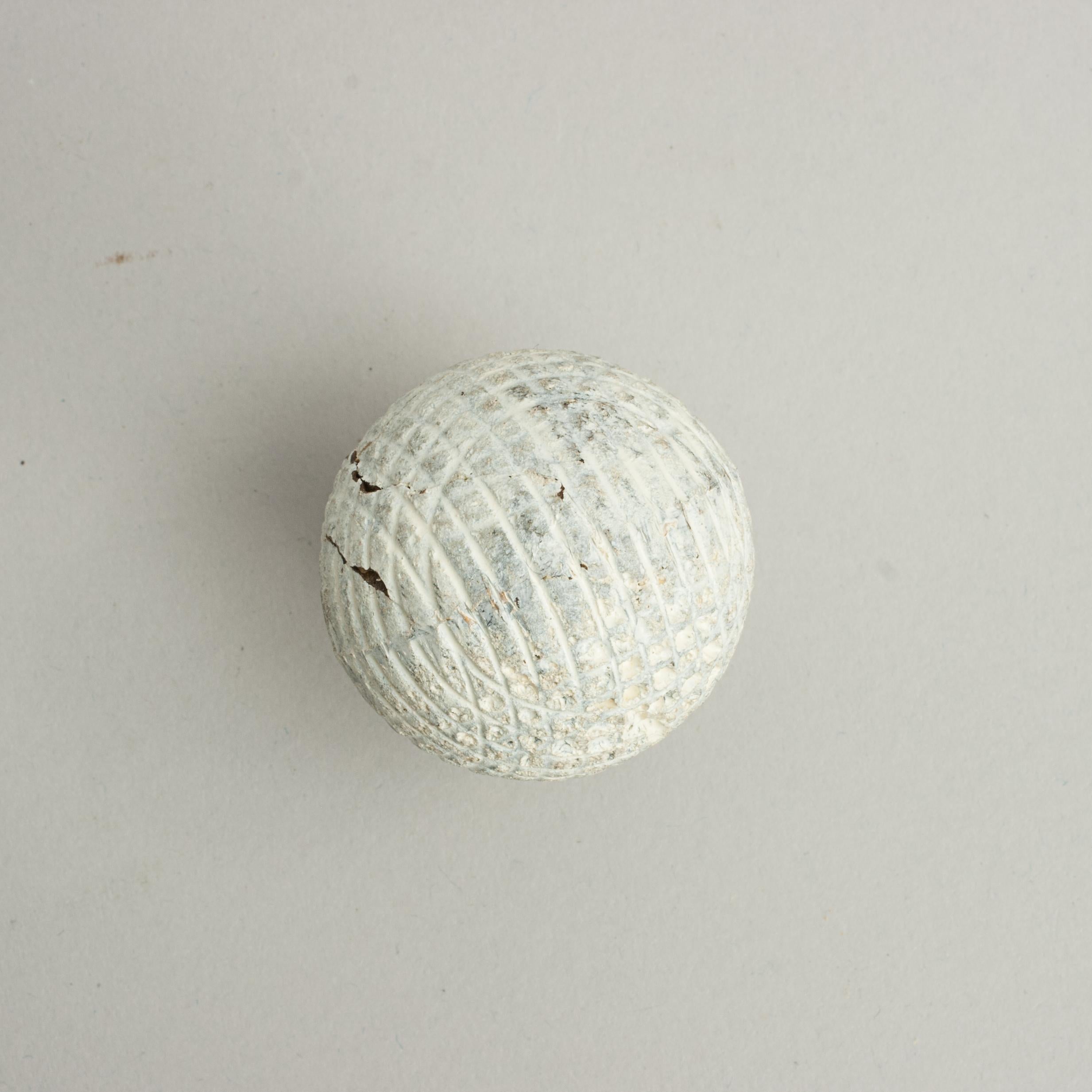 Rubber Vintage Gutty, Mesh Pattern Golf Ball For Sale