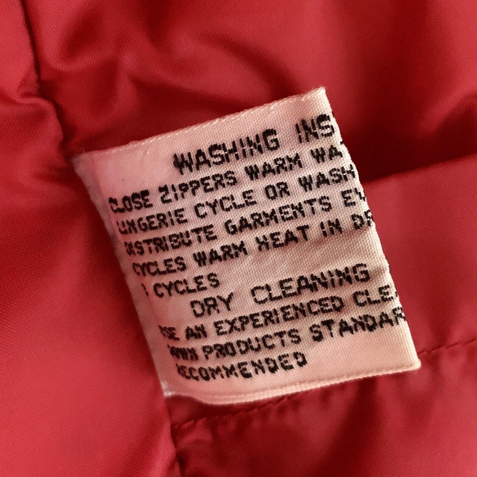 GUY LAROCHE 80s Jupe à capuche PARKA Gray Red Jacket Down Feather Coat XL en vente 7