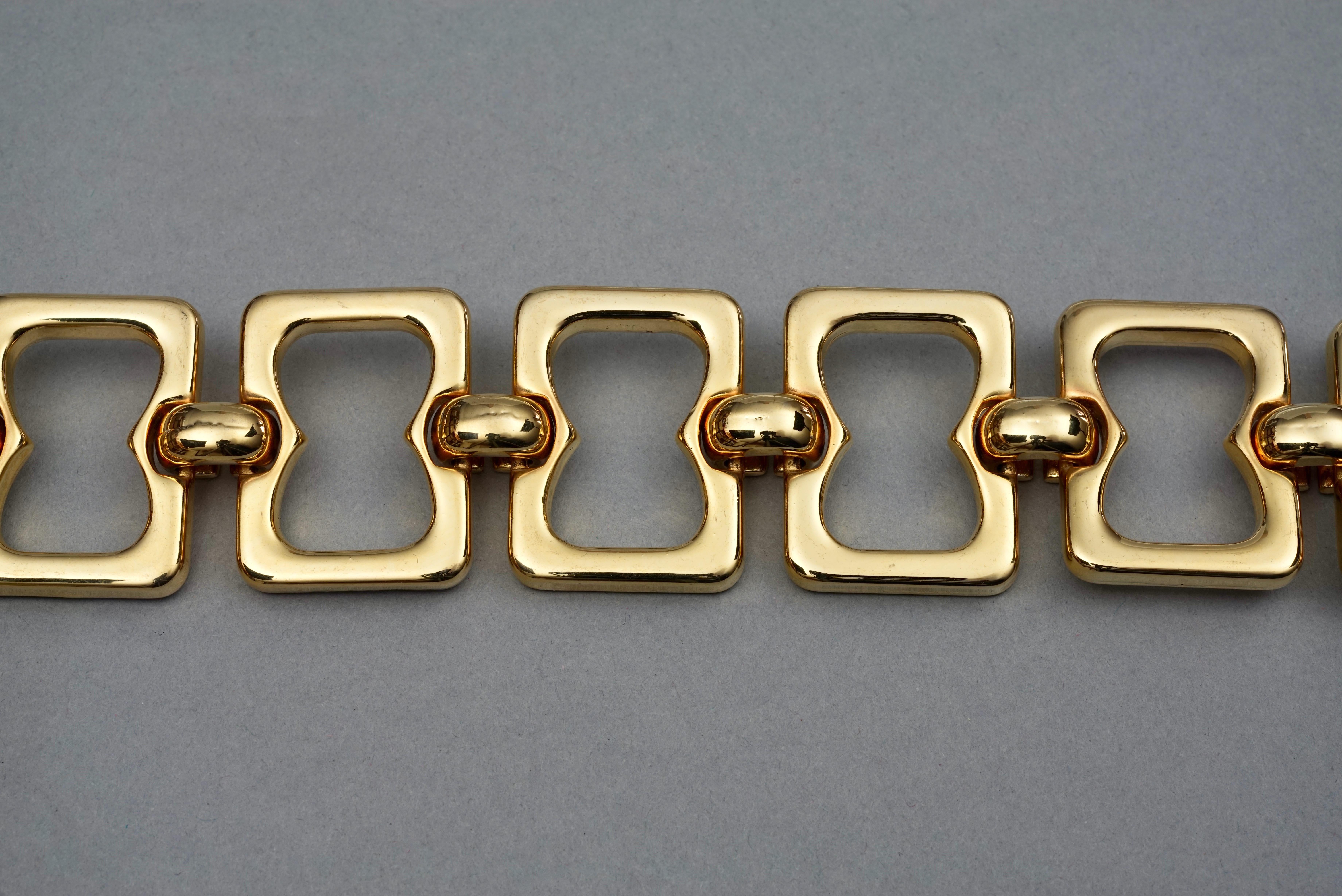 Vintage GUY LAROCHE Buckle Chain Link Gold Belt 3