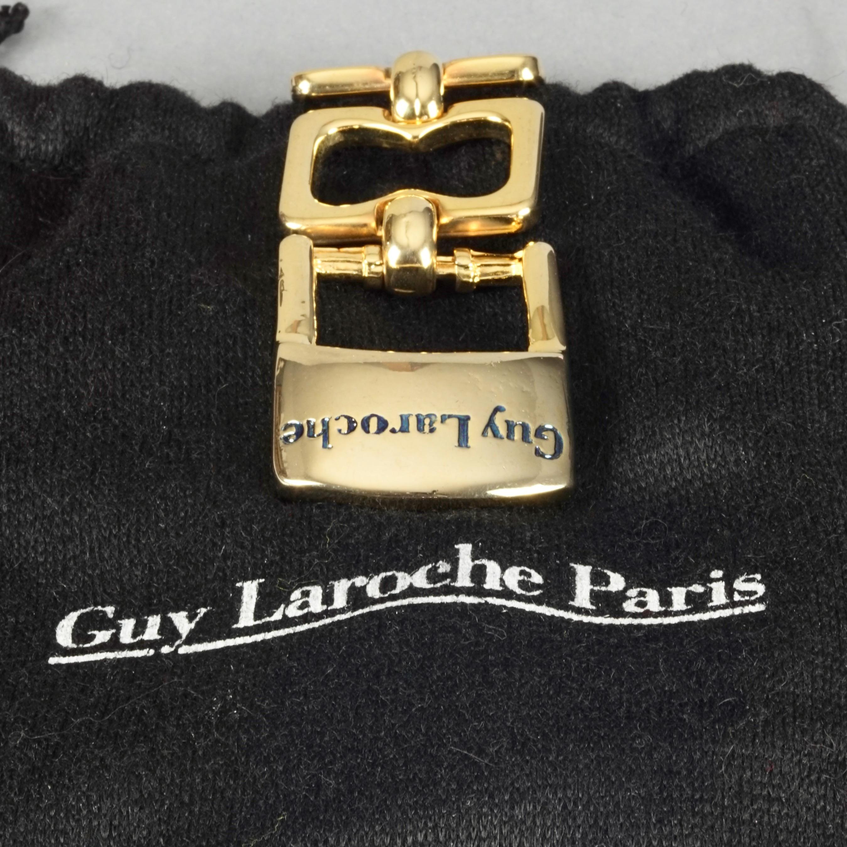 Vintage GUY LAROCHE Buckle Chain Link Gold Belt 1