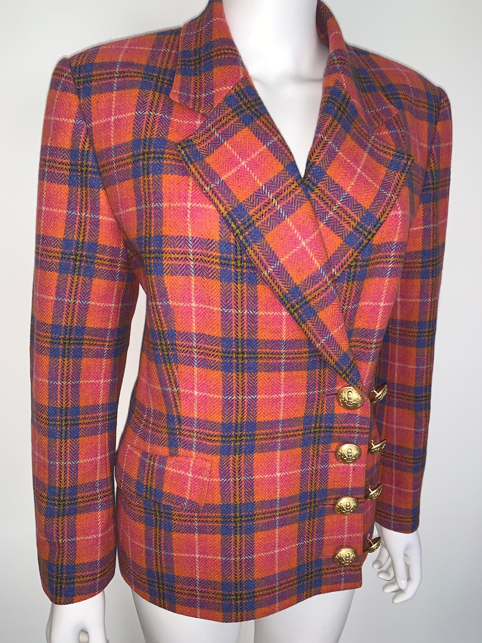 Women's Vintage Guy Laroche checked print Jacket 