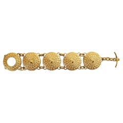 Vintage Guy Laroche Gold Shields Link Bracelet circa 1980s