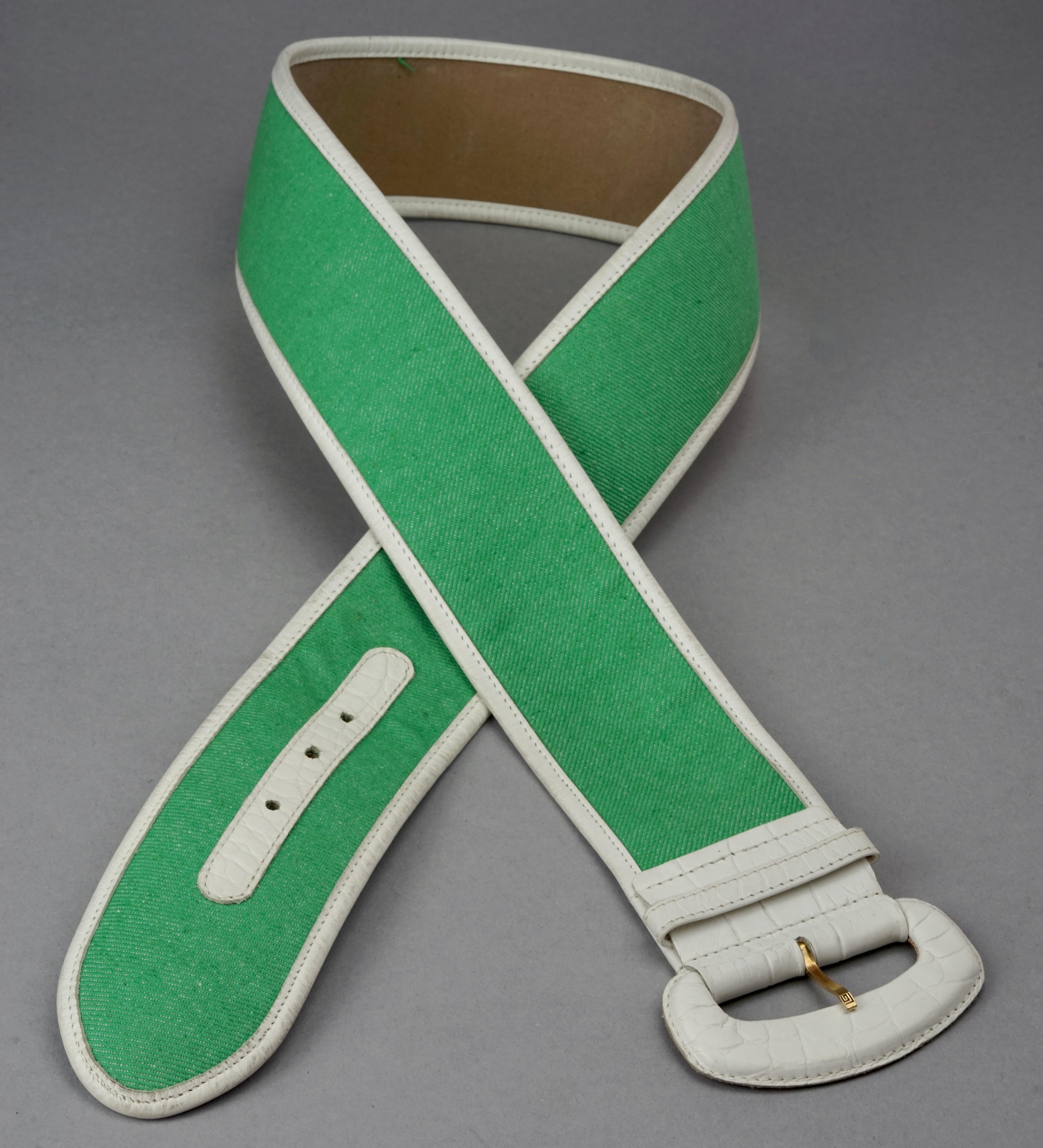 Vintage GUY LAROCHE Cinturón verde y blanco Azul en venta