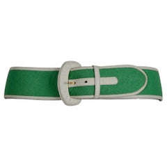 Vintage GUY LAROCHE Green and White Belt