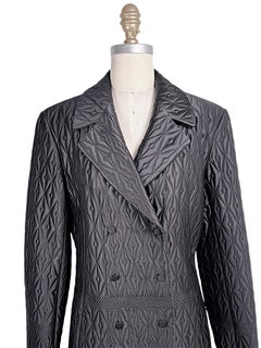 Vintage Guy Laroche Paris Quilted Double Breasted Longline Jacket
