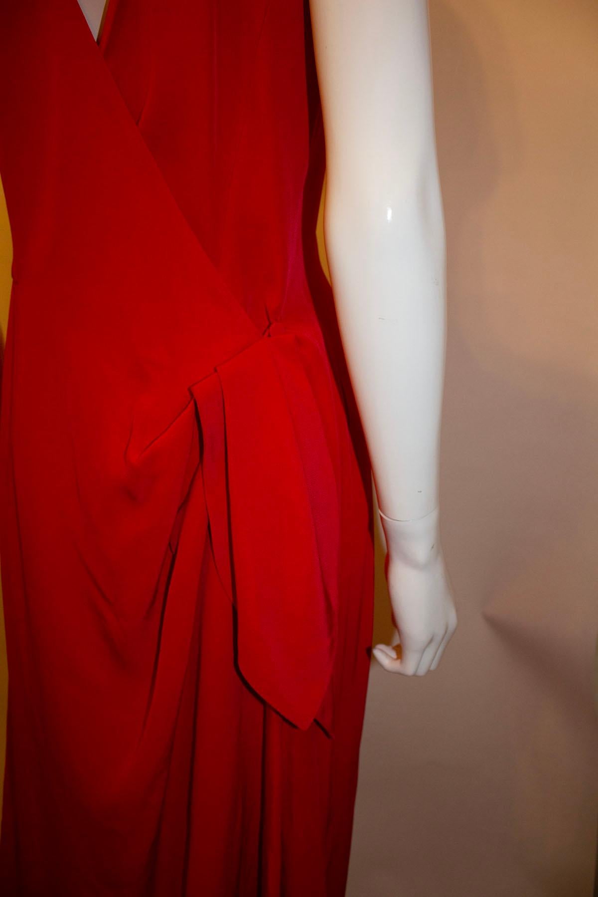 Women's Vintage Guy Laroche Red Evening Gown For Sale