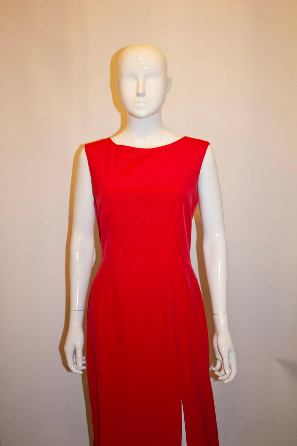Vintage Guy Laroche Red Evening Gown For Sale 1
