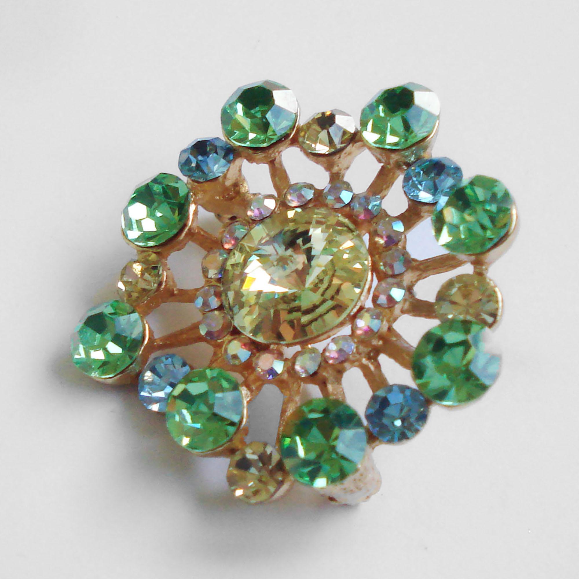 Hand-Crafted Vintage Guy Laroche Rhinestones Brooch For Sale