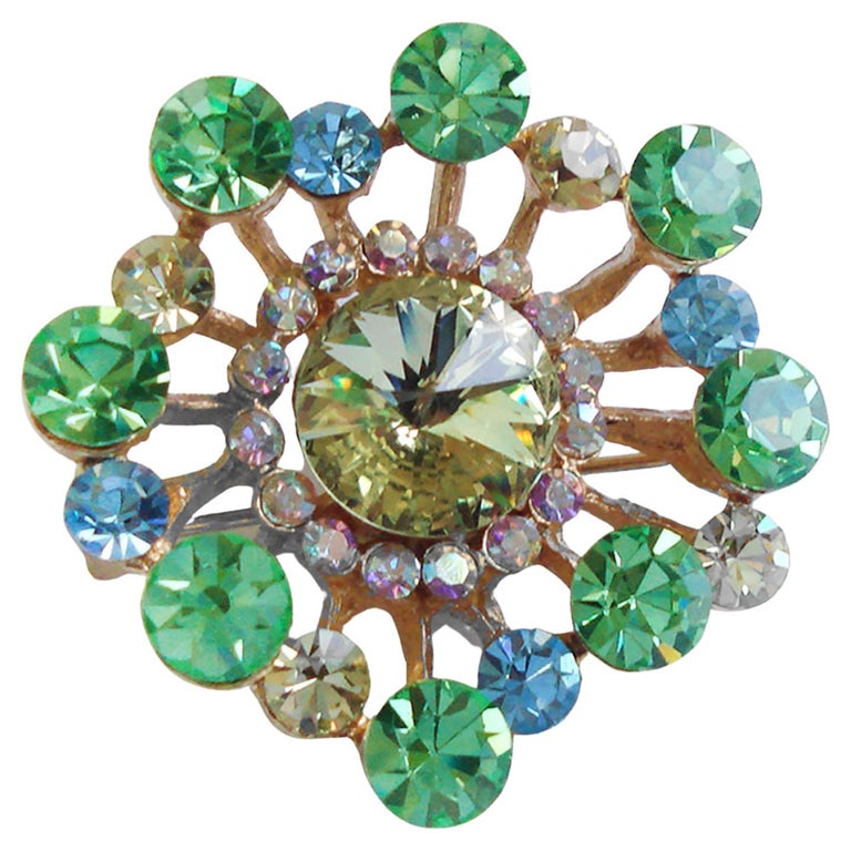 Vintage Guy Laroche Rhinestones Brooch For Sale at 1stDibs