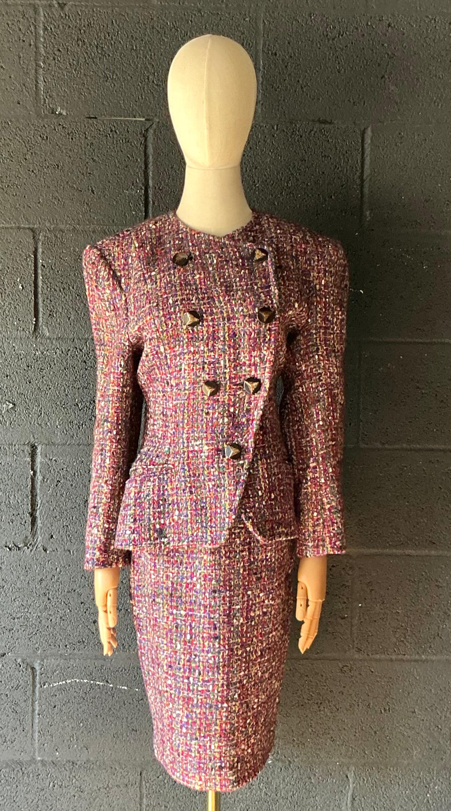 Marron Ensemble deux pièces vintage Guy Laroche avec blazer et jupe en vente