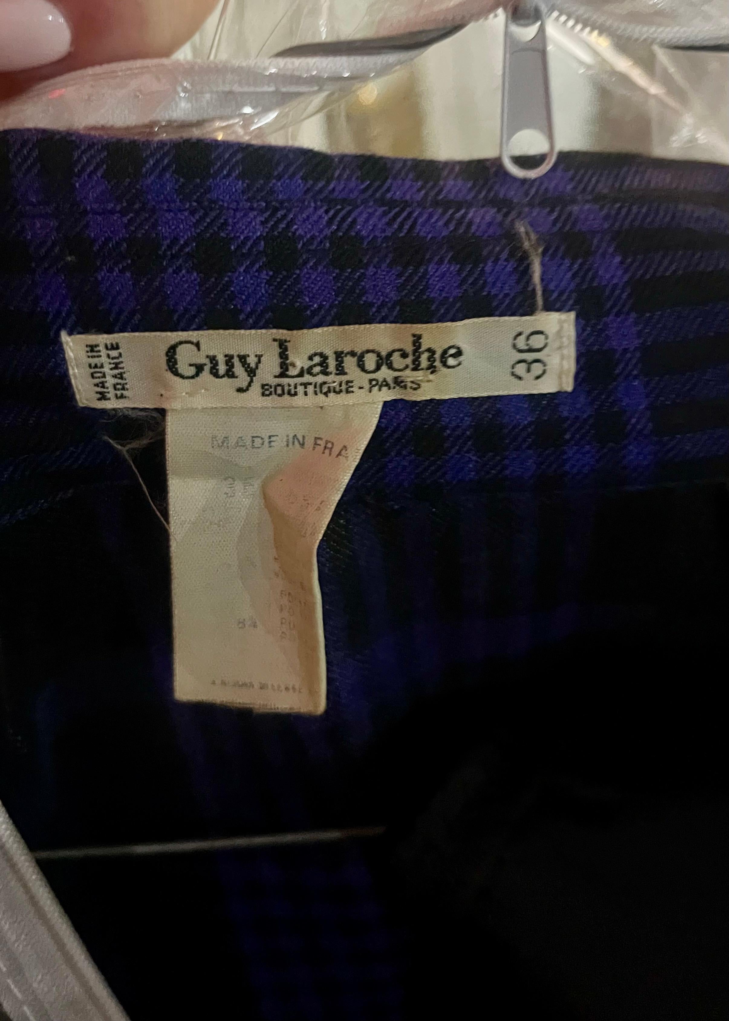 Camicetta e gonna a scacchi in due pezzi vintage di Guy Laroche in vendita 5