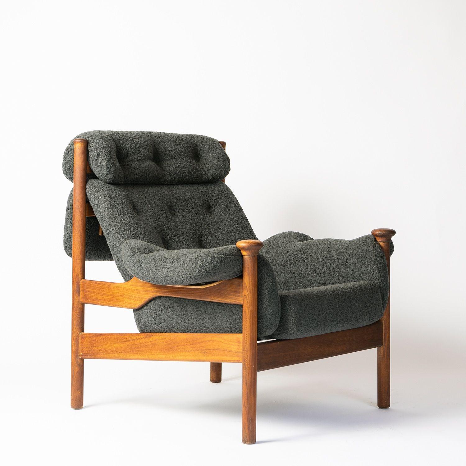 Vintage Guy Rogers 'Santa Fe' Armchair with Bouclé Upholstery, 1960s 7