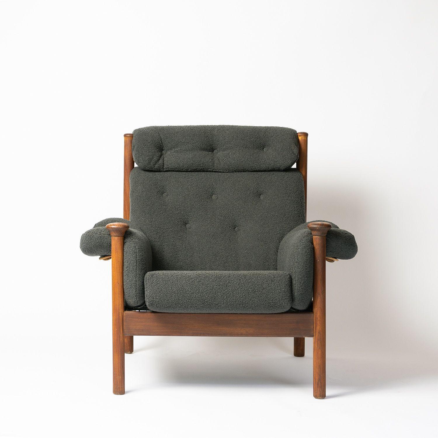 Mid-Century Modern Vintage Guy Rogers 'Santa Fe' Armchair with Bouclé Upholstery, 1960s