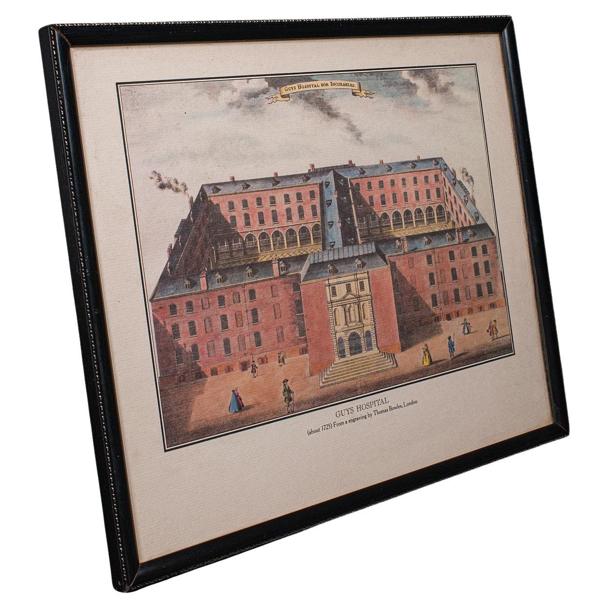 Vintage Guy
s Hospital Desktop Bild, Gravur Druck, Kunst, nach 18. Jahrhundert