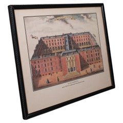 Vintage Guy's Hospital Desktop Picture, Engraving Print, Art, After 18th Century