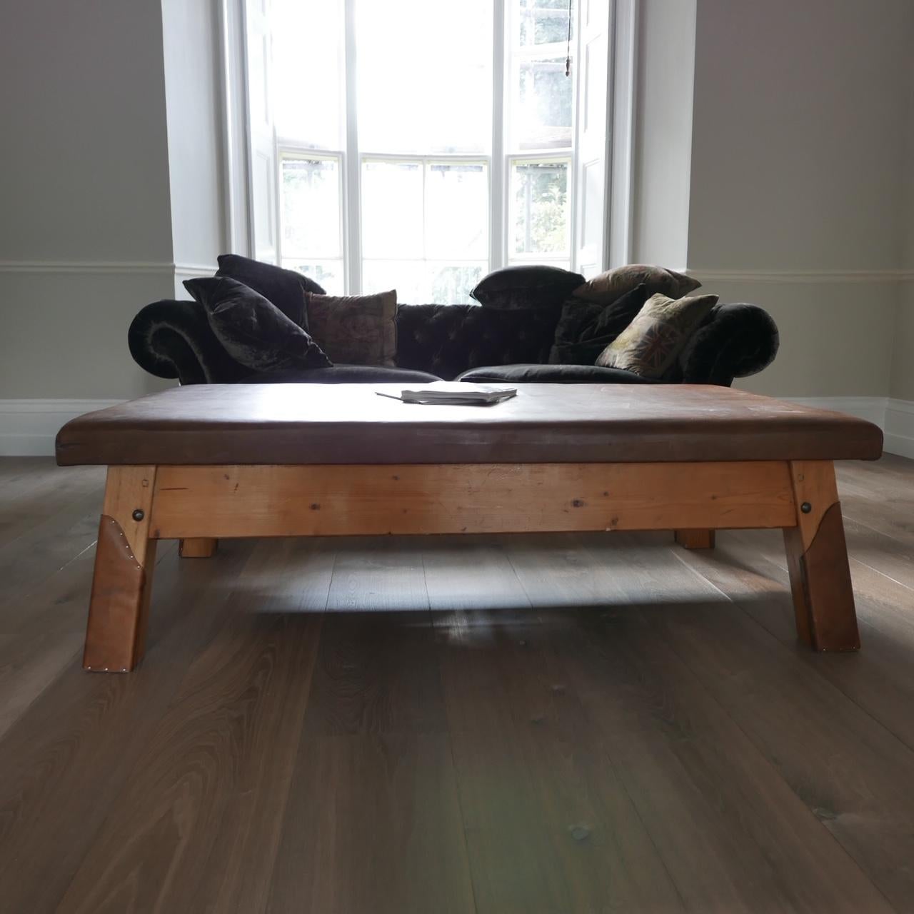 Leather Vintage Gym Bench Coffee Table