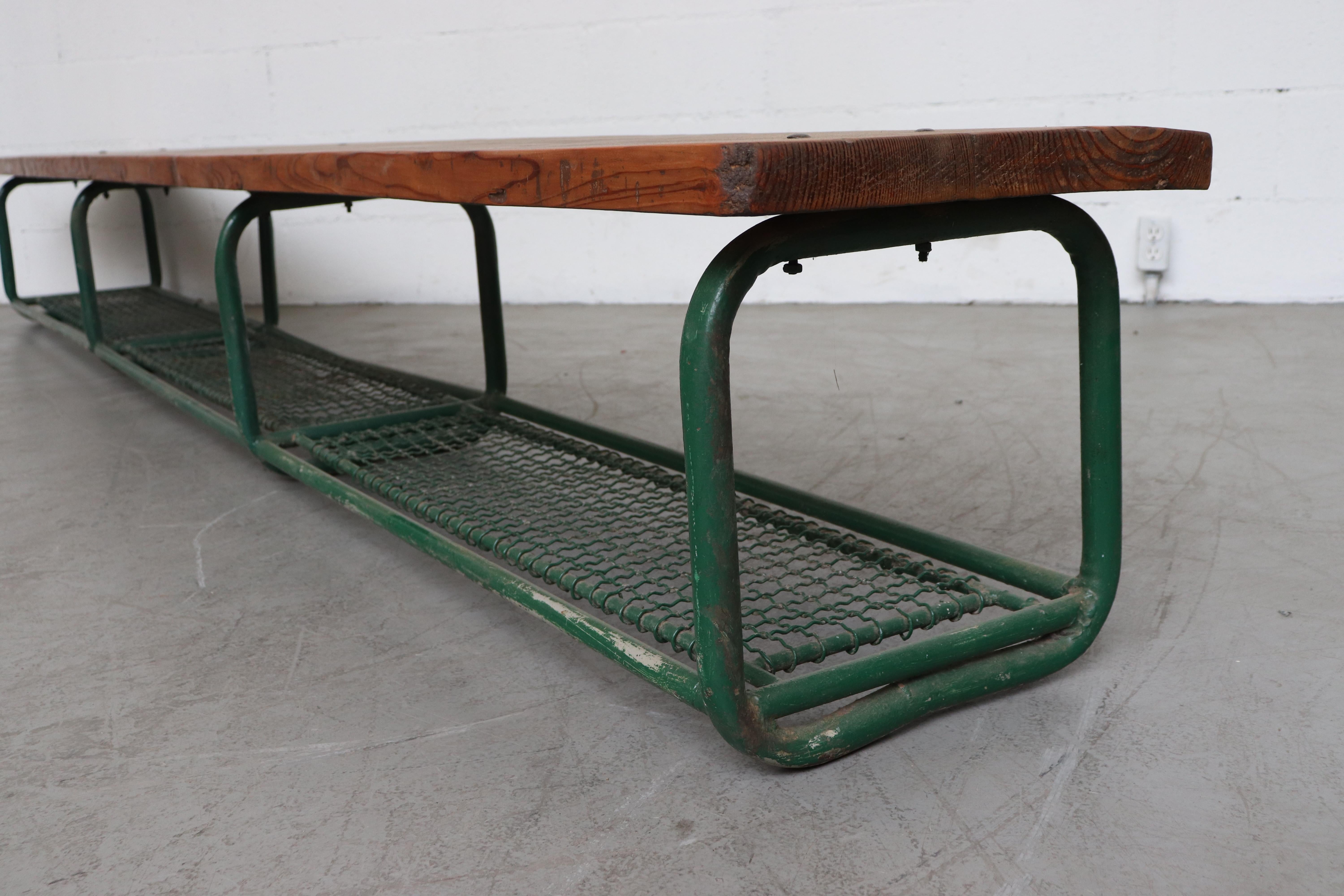 Vintage Gymnasium Bench with Lower Storage In Good Condition In Los Angeles, CA