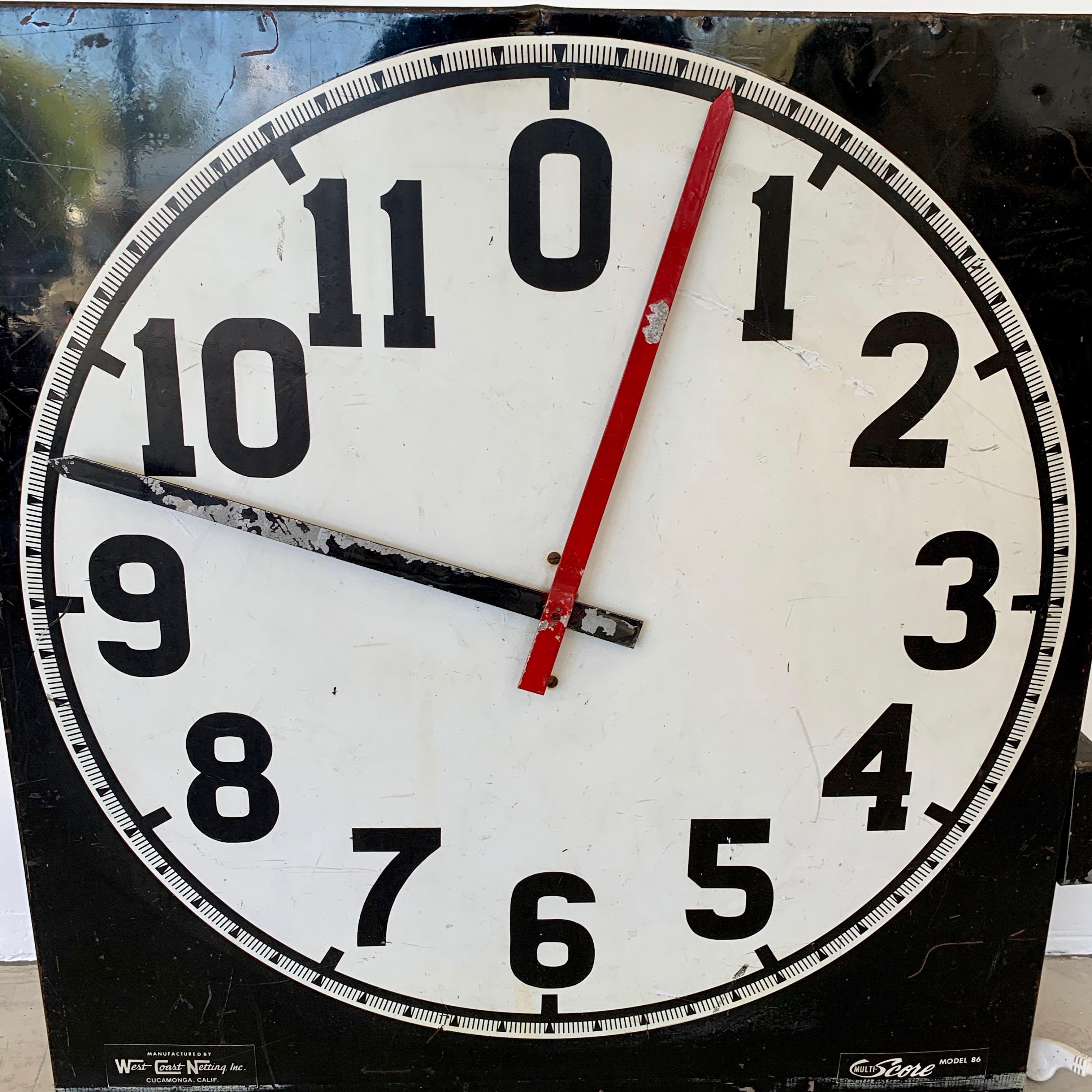 Vintage Gymnasium Clock In Good Condition In Los Angeles, CA
