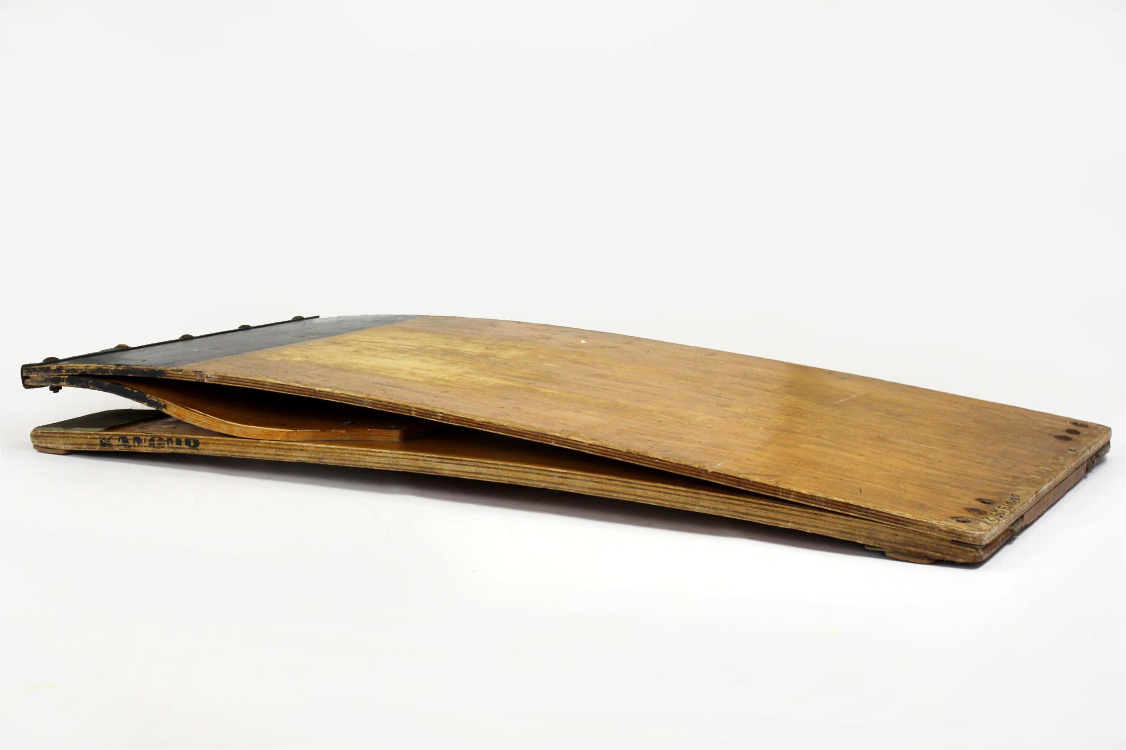 Vintage Gymnastic Horse in Leather with Springboard, 1960s, Set of 2 For Sale 8