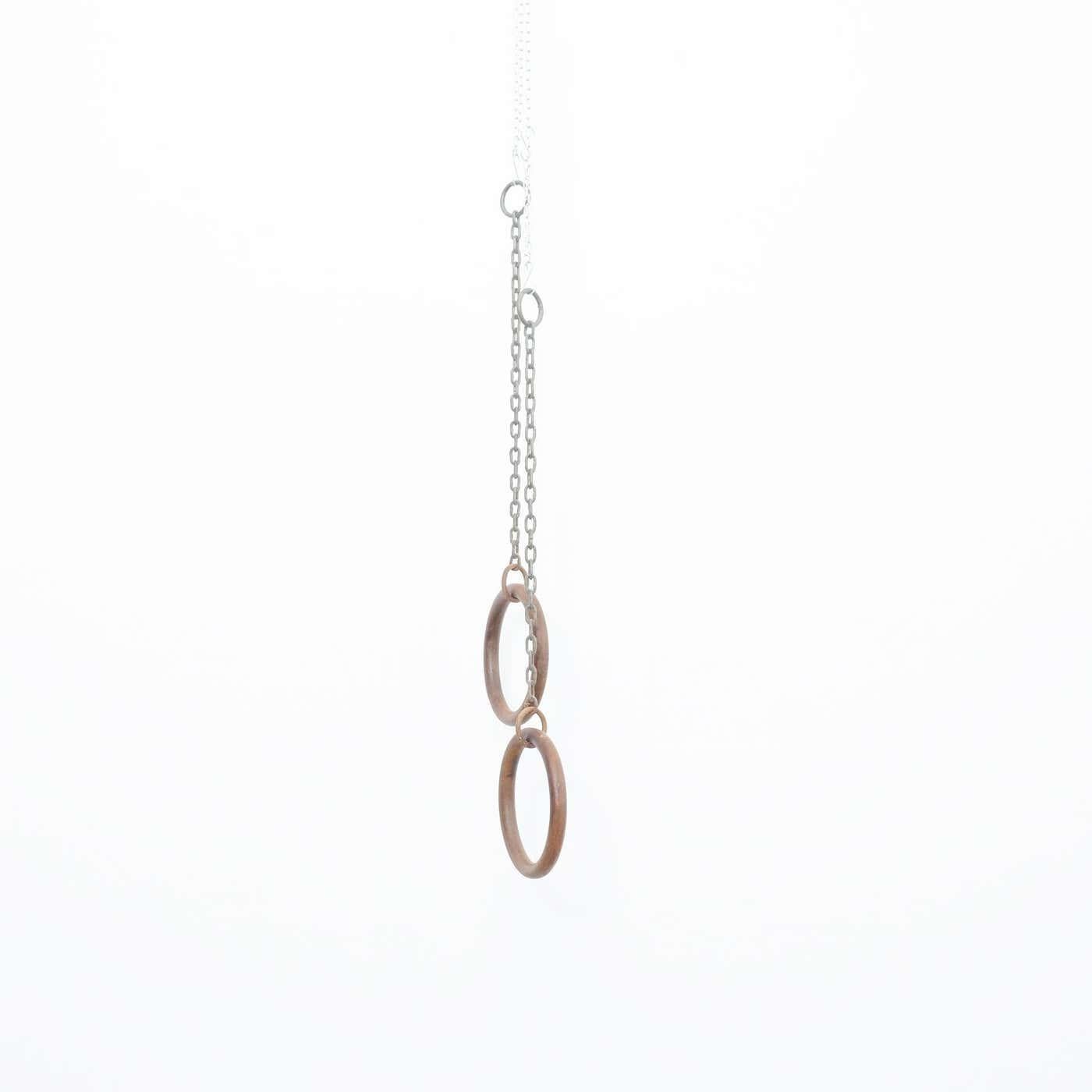 French Vintage Gymnastic Rings in Metal, circa 1950 For Sale