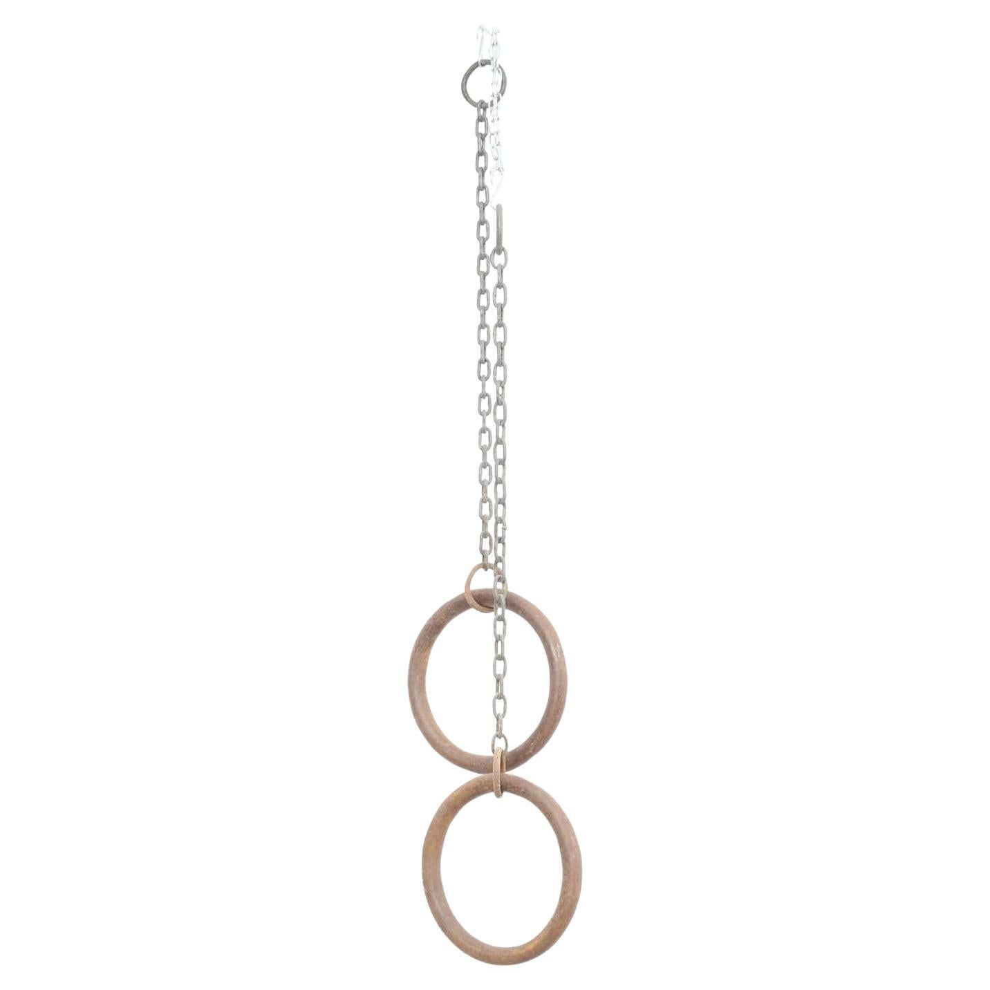 Vintage Gymnastic Rings in Metal, circa 1950