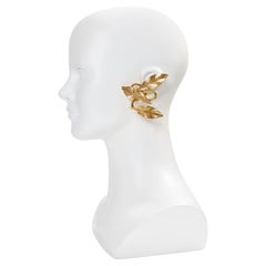 Vintage Gynuki Torimaru  Gold Tone Earrings Circa 1980s