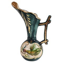 Vintage H Bequet Porcelain Hand Painted Pitcher Vase