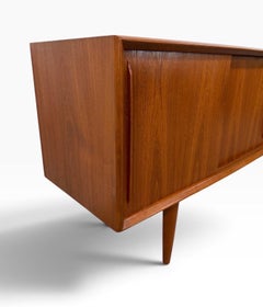 Vintage H. P. Hansen Danish Modern Sliding Door Teak Sideboard - Refinished!