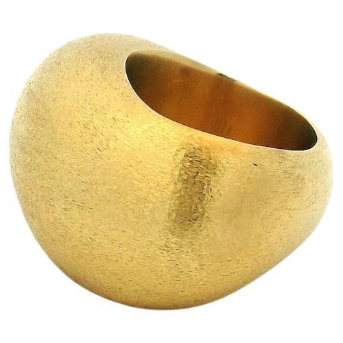 Signed H. Stern Vintage 18K "Golden Stone" Pedras Roladas Brushed Finish Ring