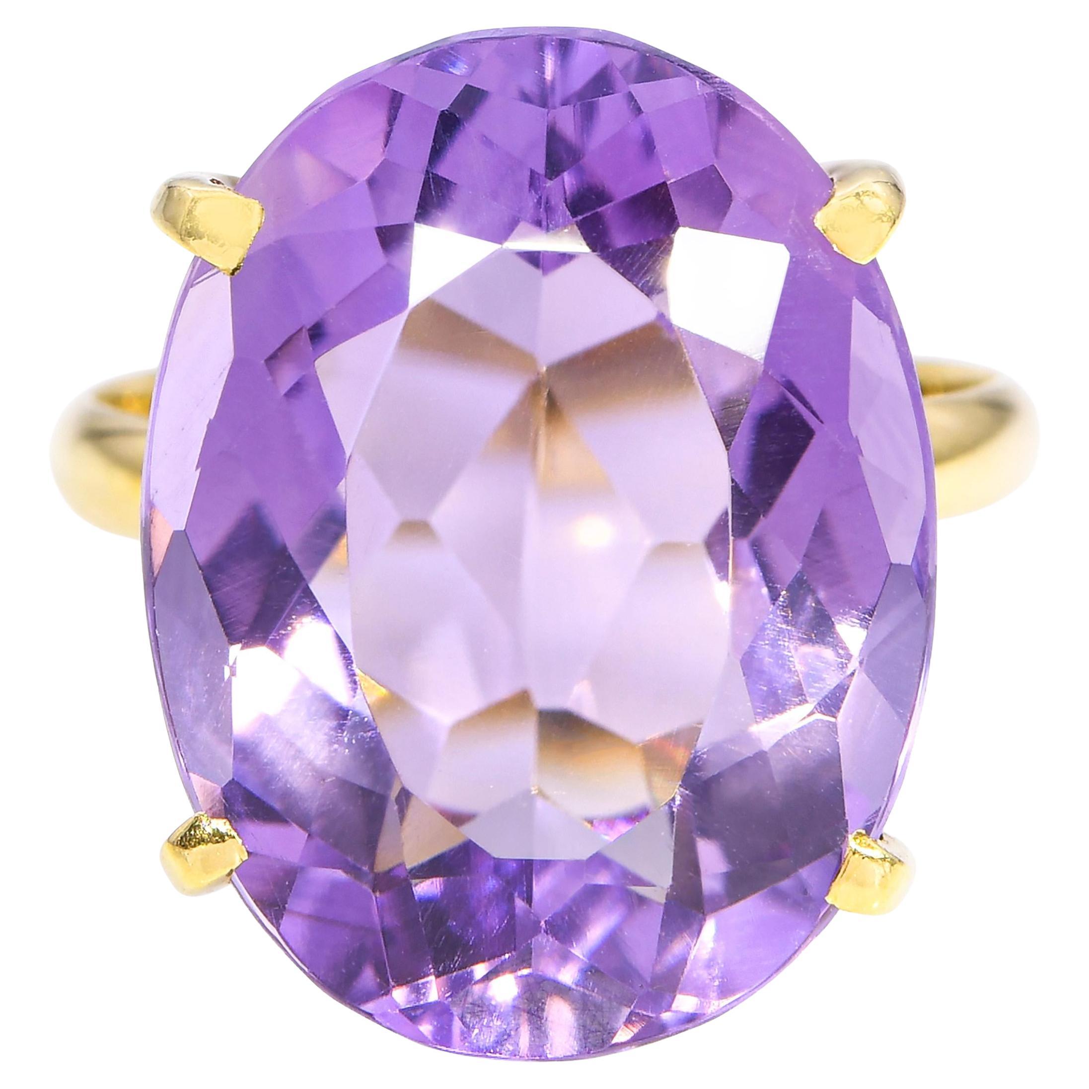 Vintage H. Stern 18k Gelbgold 9,92ct Amethyst Cocktail Ring im Angebot