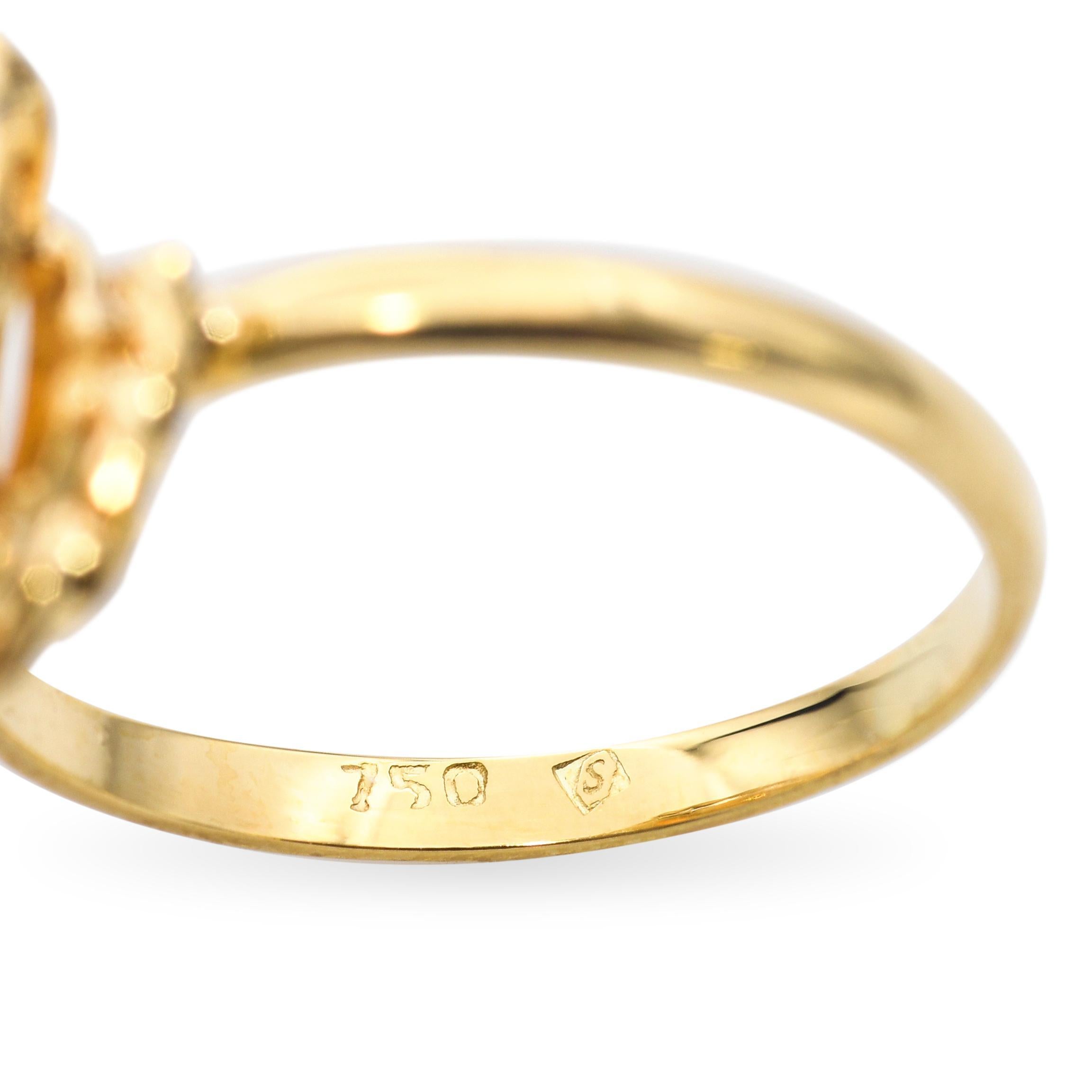 Anillo vintage H. Stern de oro amarillo de 18 quilates con citrino y diseño de cuerda enrollada en Bueno estado para la venta en New York, NY