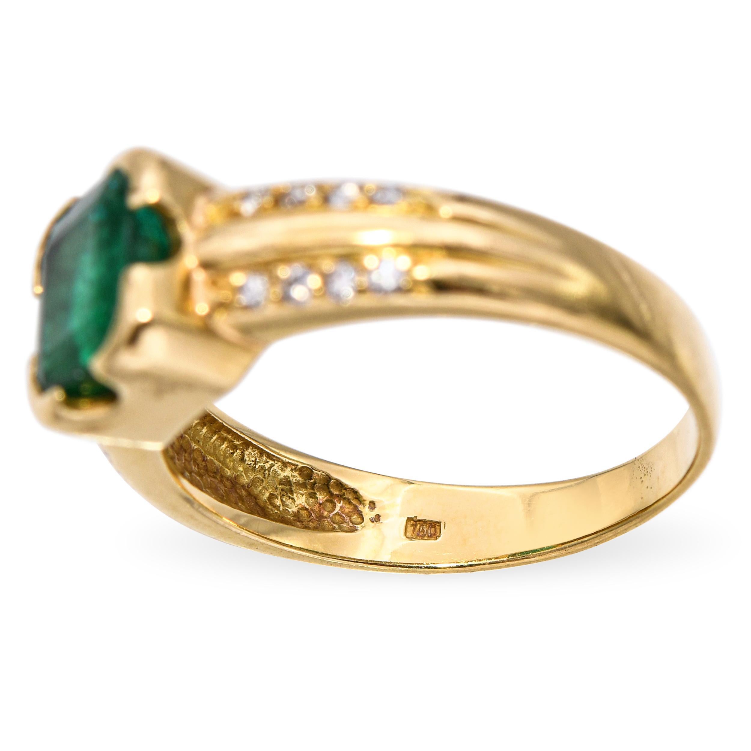 Vintage H. Stern 18k Gelbgold Smaragd und Diamant-Schmuck-Set im Angebot 1