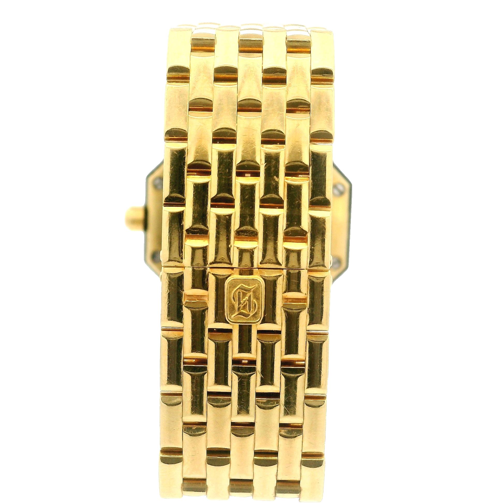 H. Stern Bracelet montre Safira octogonale facettée en or jaune 18 carats bleu foncé en vente 5