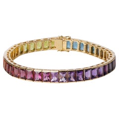 Vintage H. Stern 30.25 Carats Multi-Gemstone Rainbow Tennis Bracelet