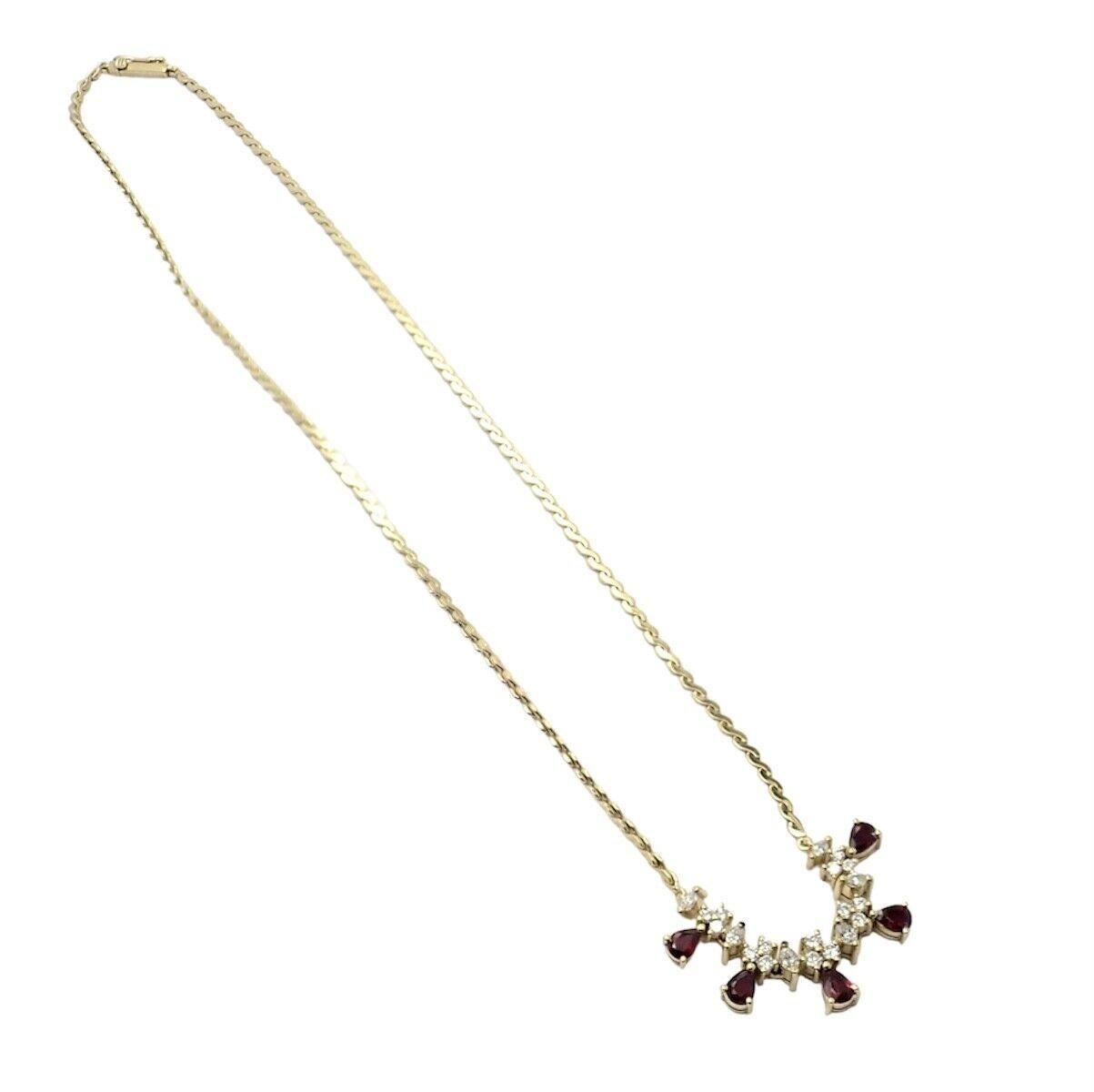 Vintage H. Stern Diamond Ruby Yellow Gold Necklace For Sale 3