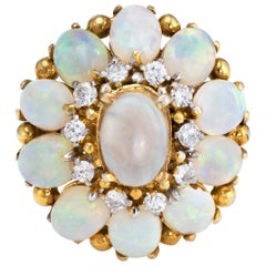 Vintage H Stern Opal Diamond Ring 18 Karat Gold Cocktail Jewelry Estate Fine