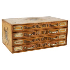 Vintage Haberdashery Wooden Sewing Thread Store Cabinet, Germany 1930s