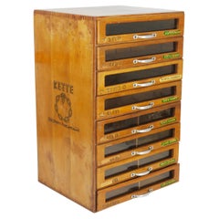 Armadietto in legno per merceria d'epoca, Kette, Austria, anni '30