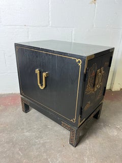 Vintage Habersham Chinoiserie Cabinet Side Table Brass