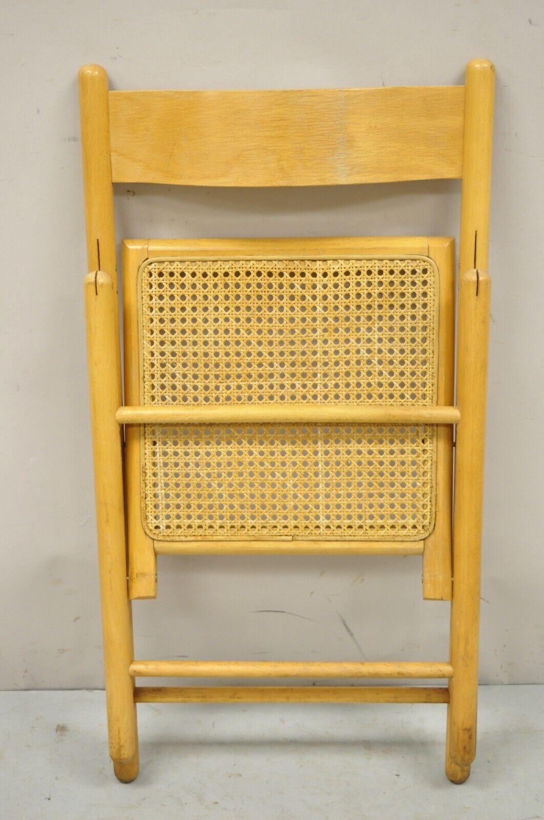 20ième siècle Paire de chaises pliantes vintage Habitat England Bentwood Cane Rattan en vente