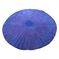 Vintage Habitat Verner Panton Pure New Wool Circular Tufted Purple Rug